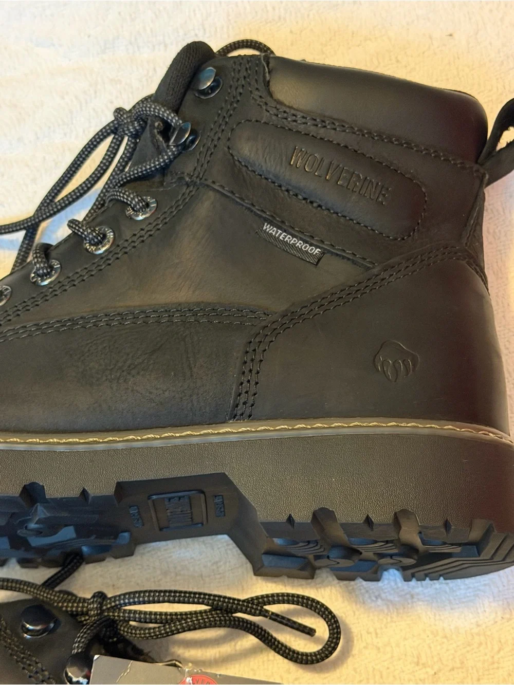 Wolverine Waterproof Leather Work Boots Black Men’s 9.5 NWT